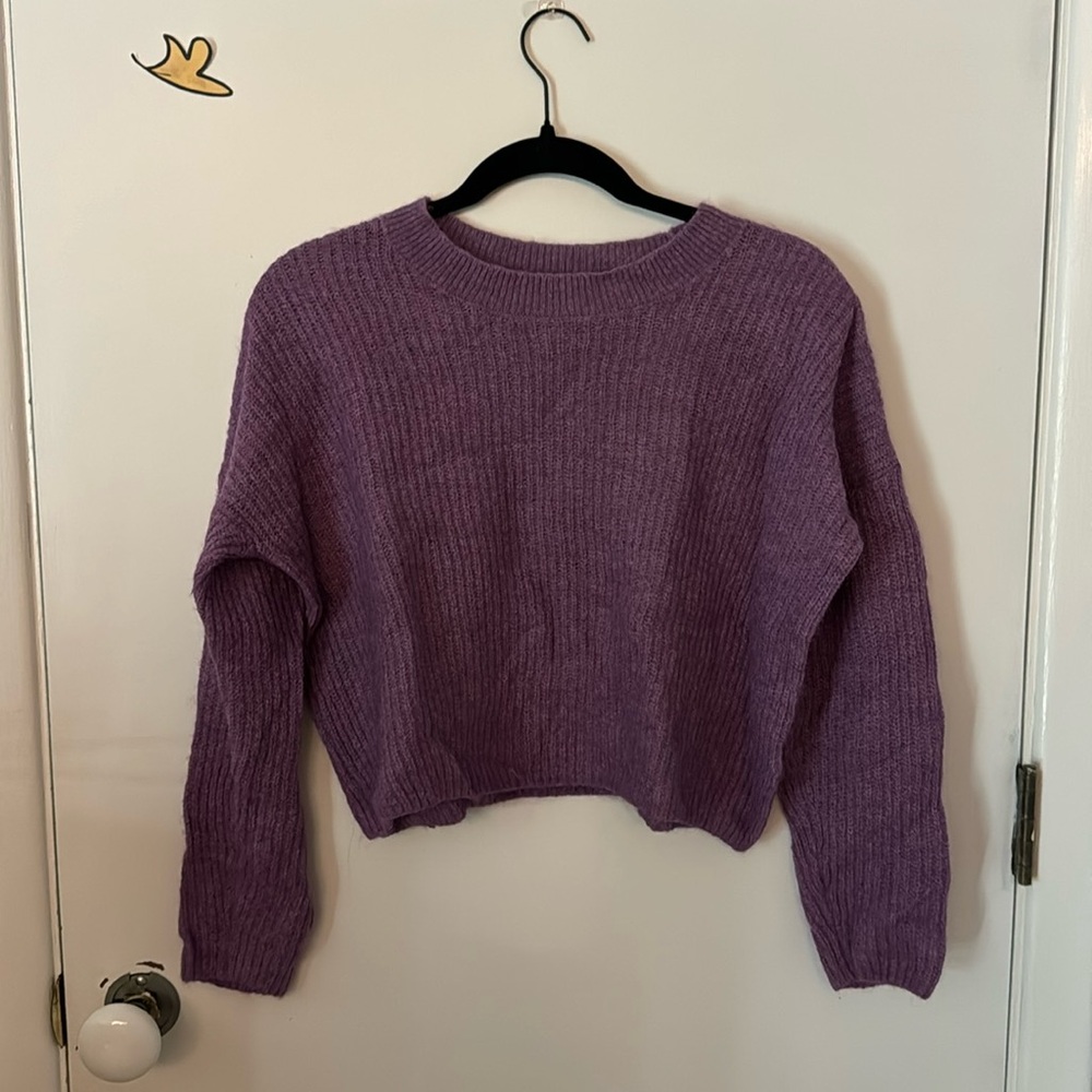 Purple fuzzy sweater